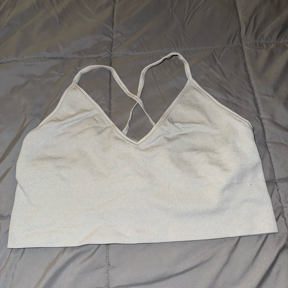 Gray Ribbed Top